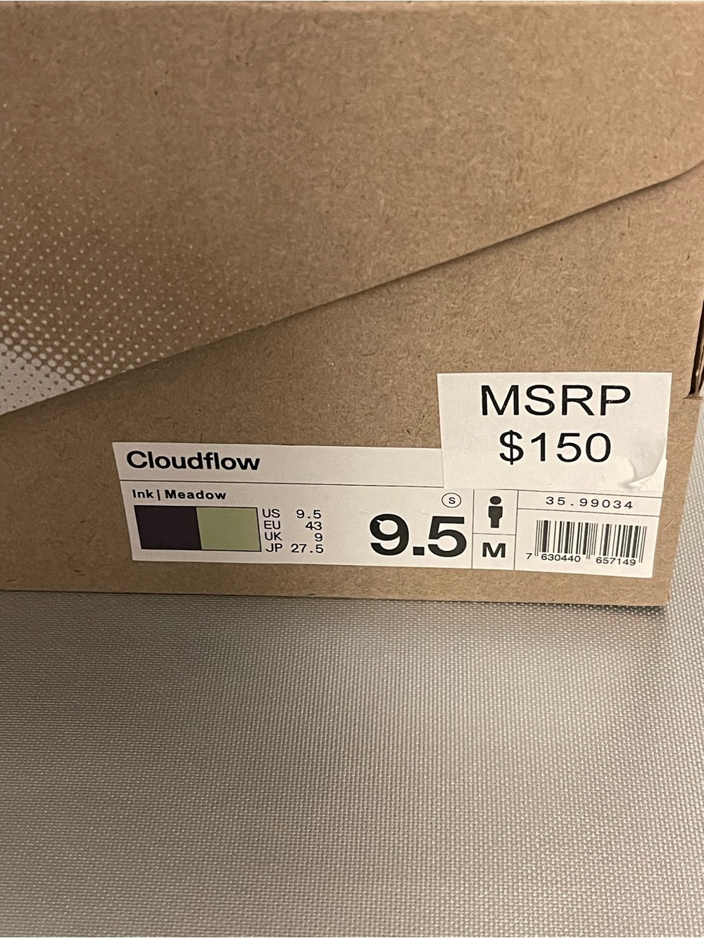On Cloudflow Men's Performance Running Shoes Ink/Meadow - Sz 9.5 - NIB - Picture 10 of 11